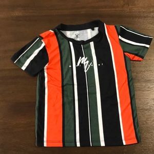 River Island Orange/Green/White/Black Mini Striped Short Sleeve Tee Size 2-3 yrs